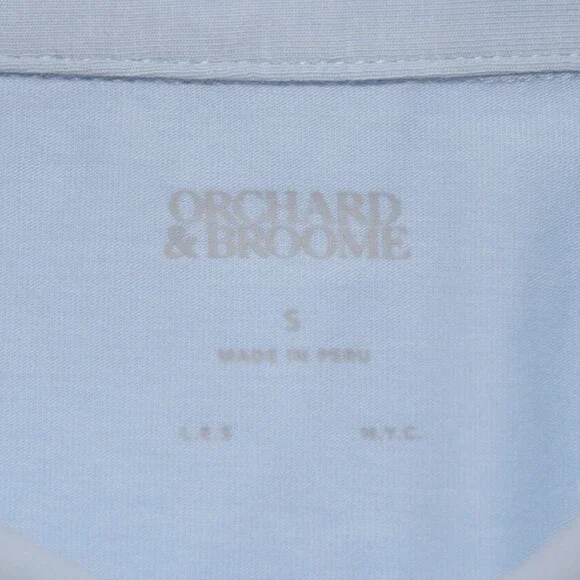 Orchard & Broome NWT Grand Stretch Polo Shirt Size S in Blue Cotton & Spandex